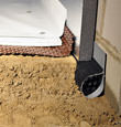A crawl space encapsulation and insulation system, complete with drainage matting for flooded crawl spaces in Abbotsford