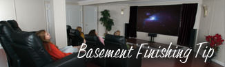 a waterproofed basement that has been finished into a family room in Deep Cove