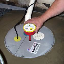 A newly installed sump pump system in a basement in Aldergrove