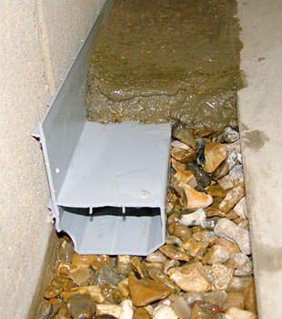 A basement drain system installed in a Chilliwack home