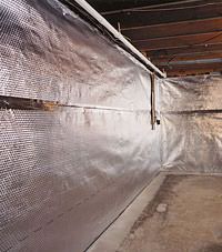 Radiant heat barrier and vapor barrier for finished basement walls in Port Coquitlam, British Columbia